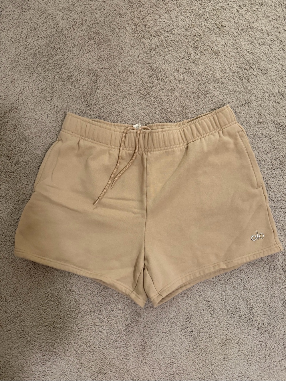 ALO Yoga Tan Drawstring Athletic Shorts